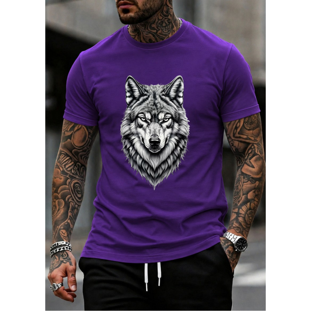 Camiseta Streetwear 100% Algodão Premium Lobo Academia Treino Pesado Musculação Masculina Feminina Unissex Versátil