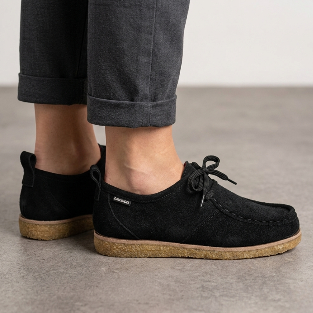 Sapato dockside canadian masculino vintage couro preto forro espumado sola crepe palmilha anatômica