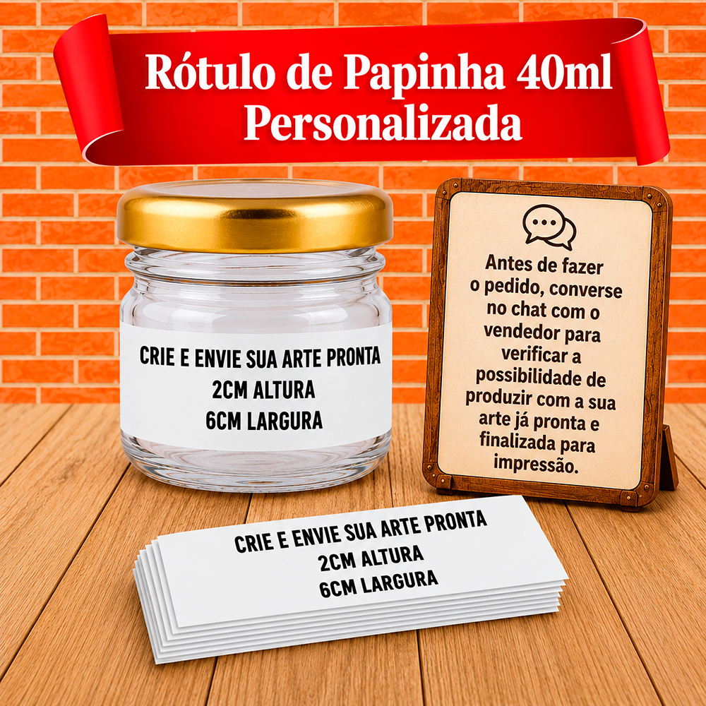 Rótulos adesivos personalizados especial com sua arte pronta para papinha 40ml 40g