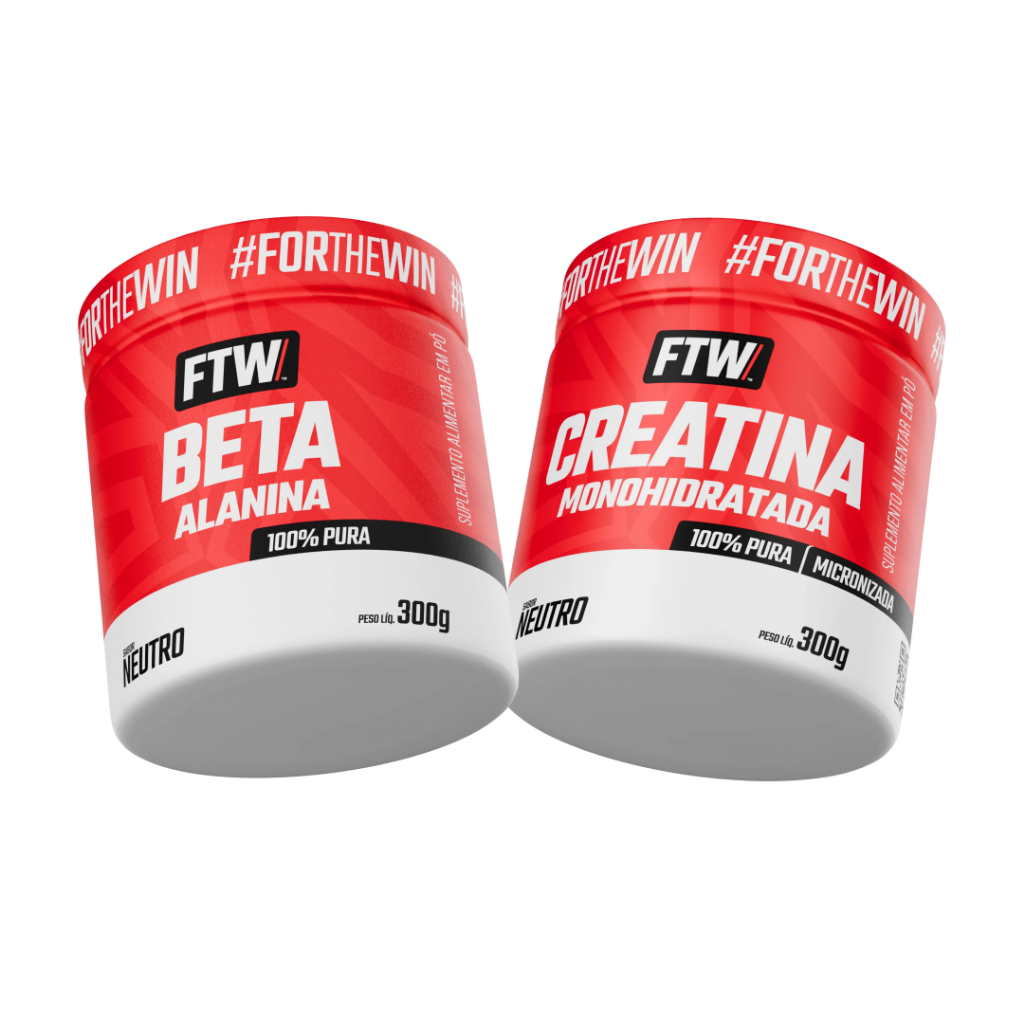 Kit Creatina Monohidratada Pura 300g + Beta Alanina 100% Pura 300g - FTW