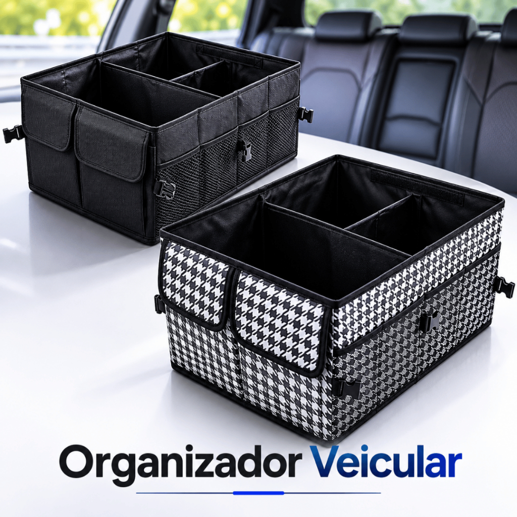 Organizador de Porta-Malas Dobrável Grande em Oxford para Carro e Camping