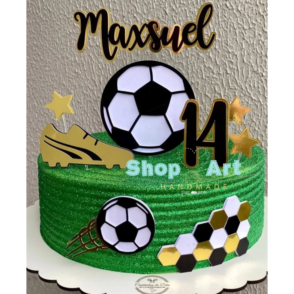 Decoração para Bolos Tema Futebol Topo de Bolo Futebol Topper para Meninos Festas Infantis