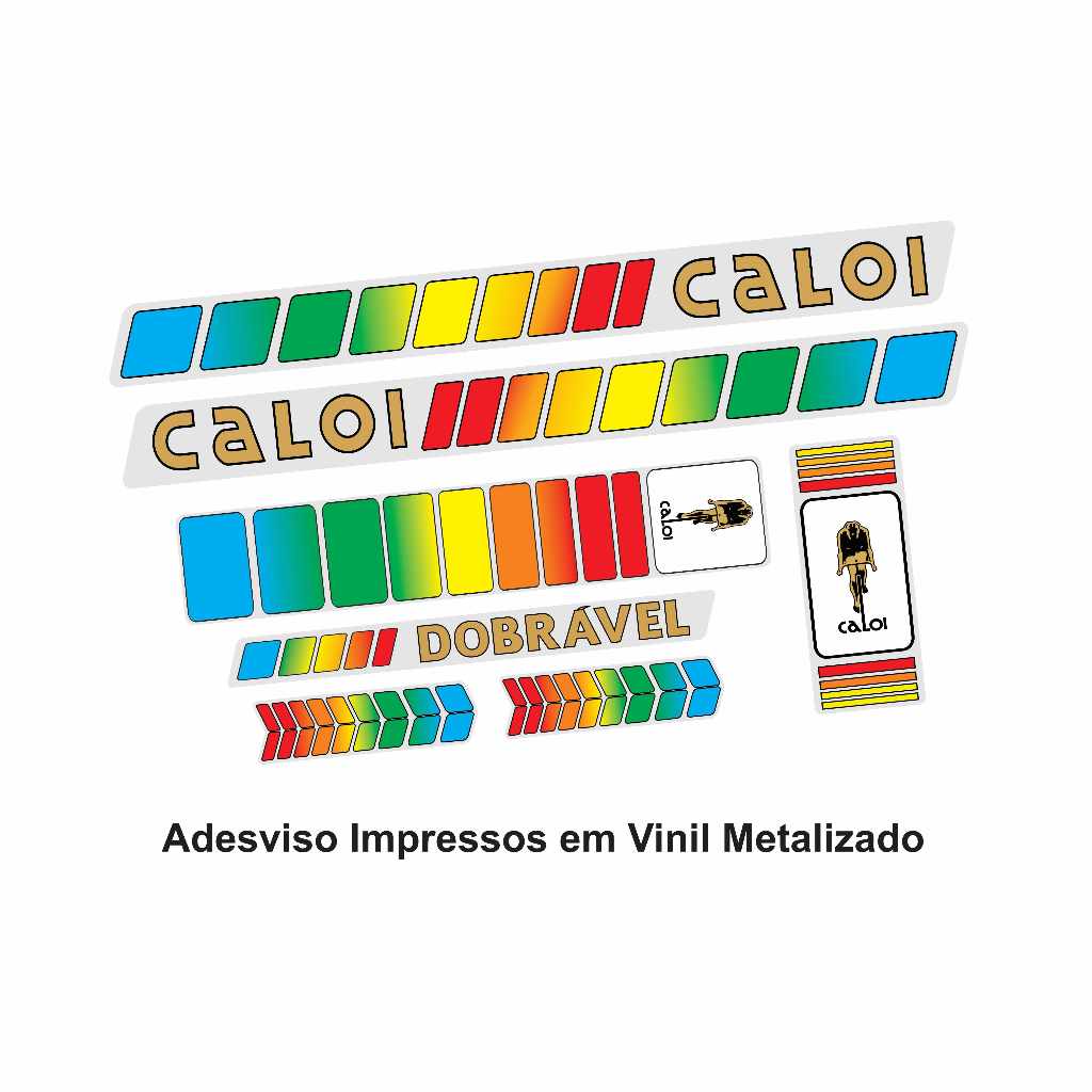 Kit Adesivos Bicicleta Caloi Berlineta 1981 Dobrável Metalizado