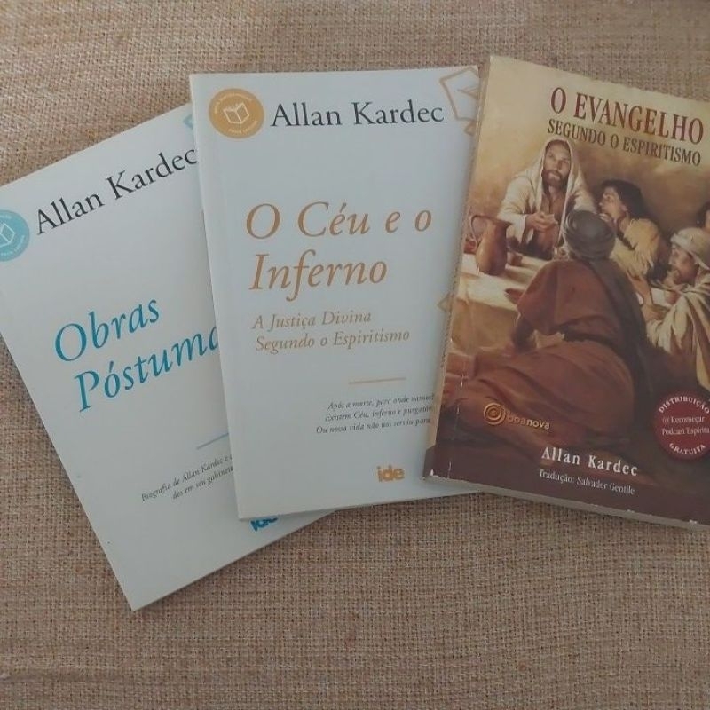 kit 2 livros de Allan Kardec; O Evangelho..O céu e o inferno;Obras Postumas.