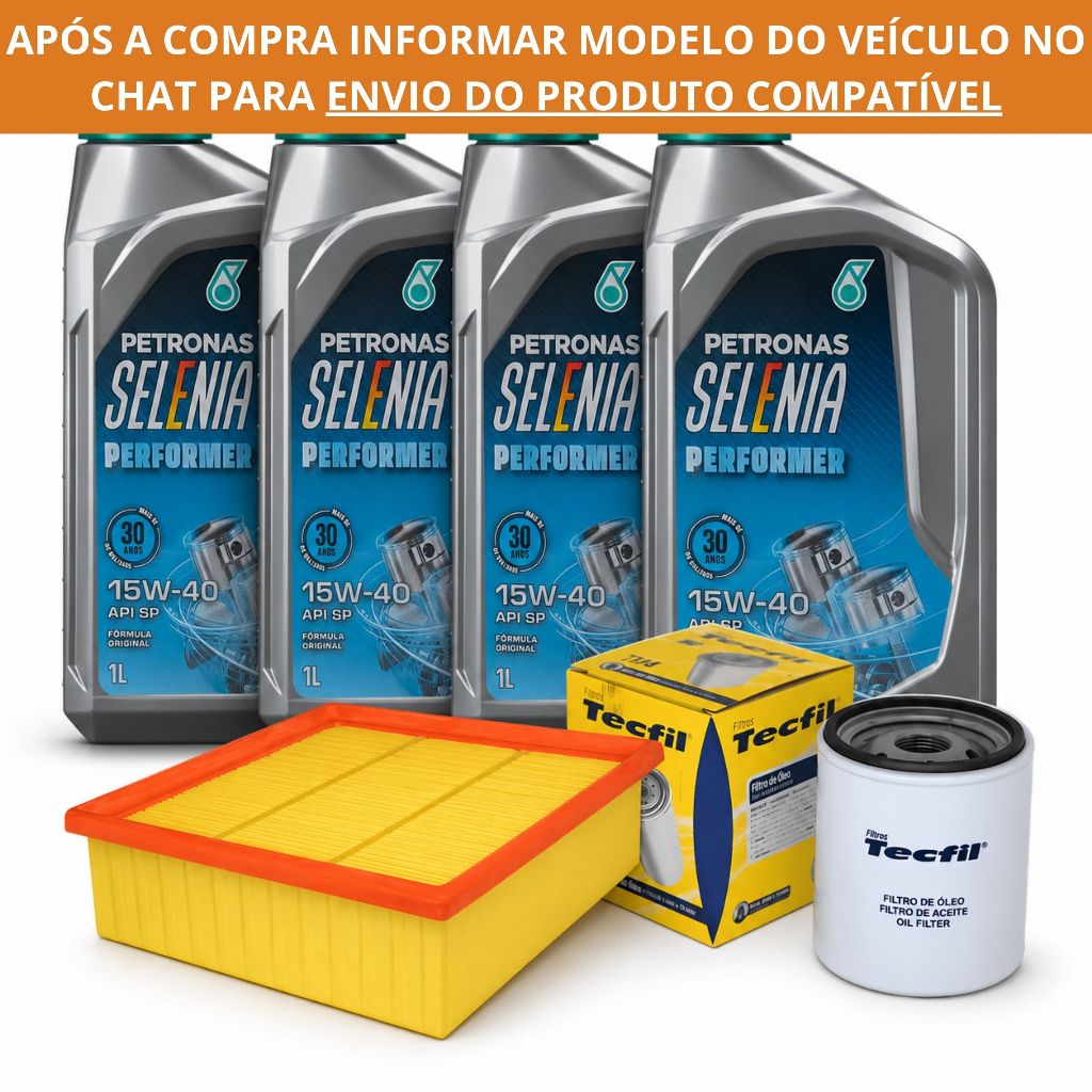 Kit Revisão - 4 Litros Óleo Selenia Performer 15W40 + Filtro de Óleo + Filtro de Ar