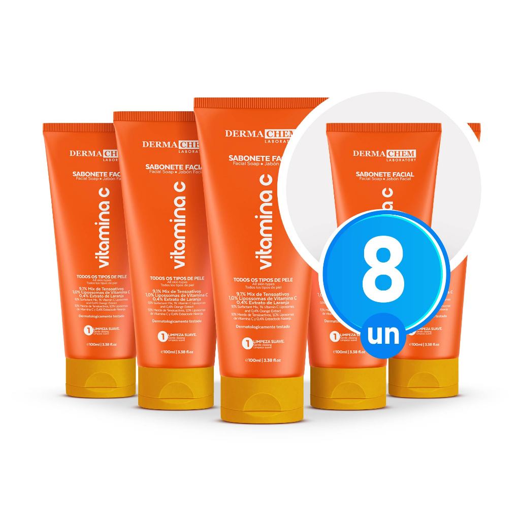 Kit 8 Sabonete Vitamina C Anti-Idade 100ml Dermachem