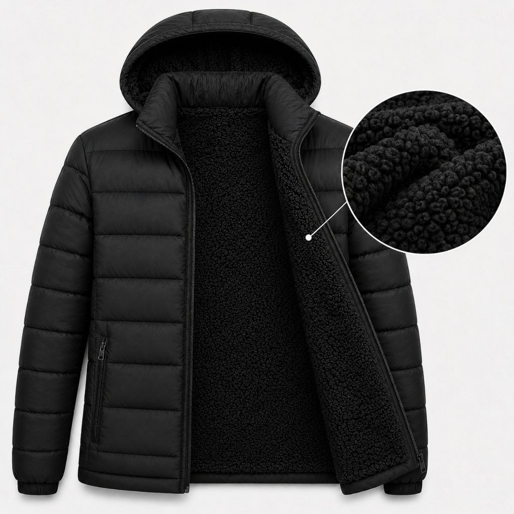 Jaqueta Bobojaco Masculina Peluciada Poliamida Inverno Casaco Forrado Grosso Capuz Removível