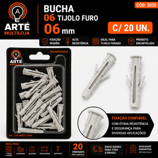 Encartelado Bucha Plástica UX Bucha Tijolo Furado Alta Resistência Arte Multiloja
