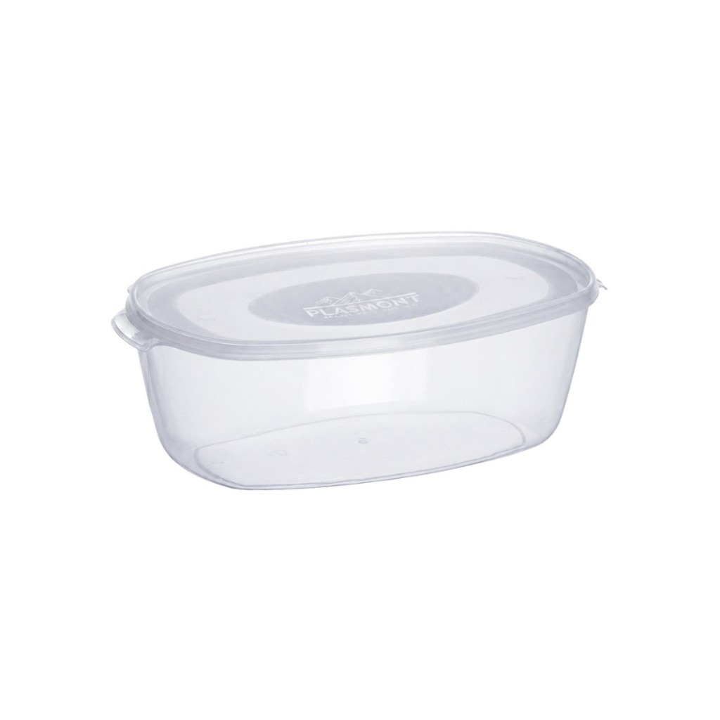 Pote Oval Plástico Transparente 4 Litros Multiuso Cozinha Mantimentos Alimentos Geladeira