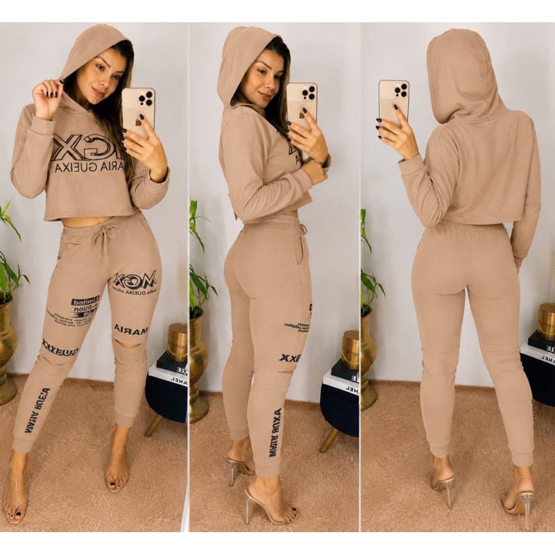 Conjunto Feminino Maria Gueixa Manga Comprida