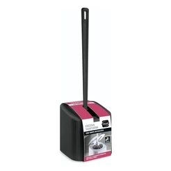 Escova Sanitaria Banheiro C/ Suporte Tampa Articulada Automatica Canelada Vaso Sanitario Luxo Premium Organiza Lavabo