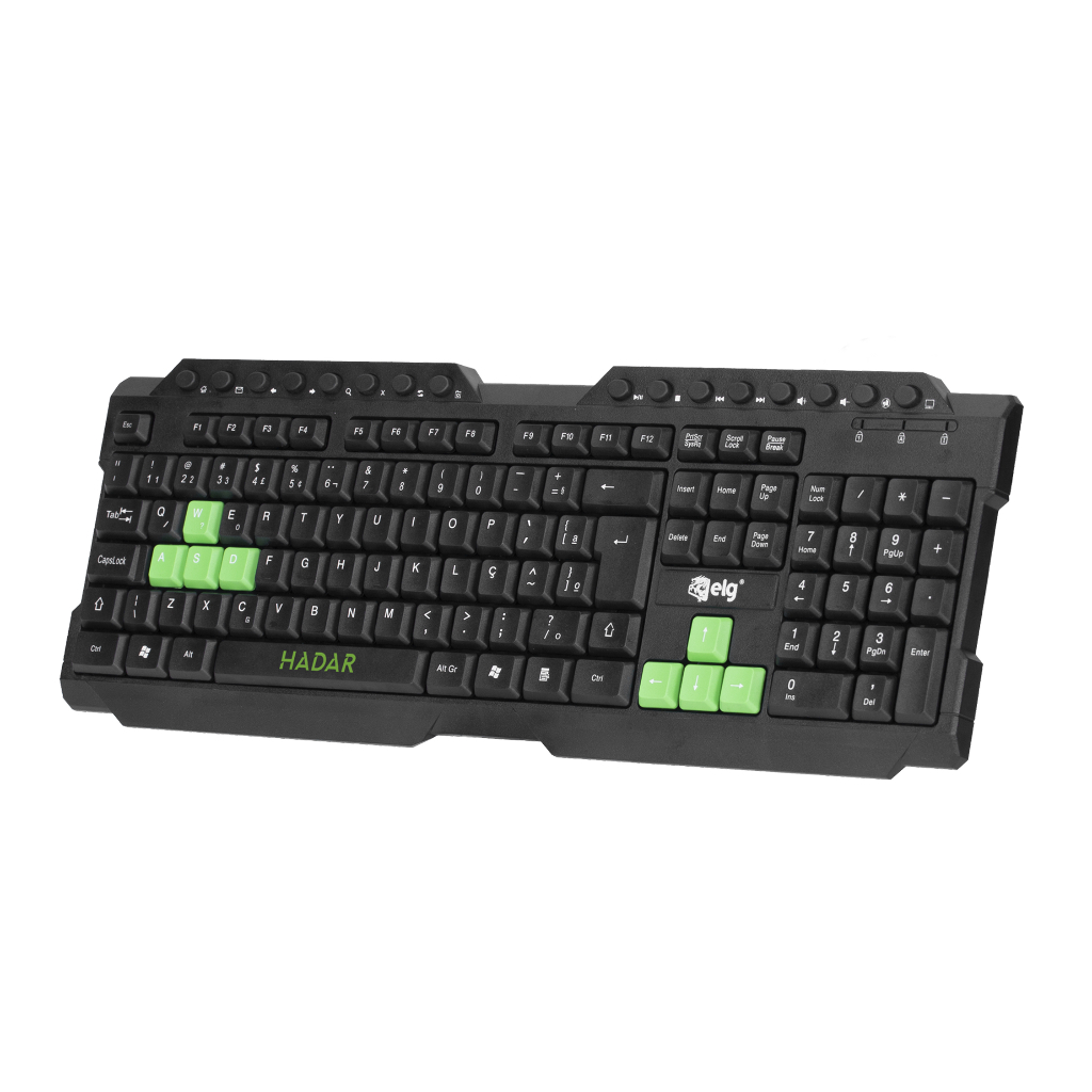 Teclado Gamer Hadar em Membrana, ABNT2, Anti-Ghosting, Pincel de Limpeza, Preto, TGHD, ELG