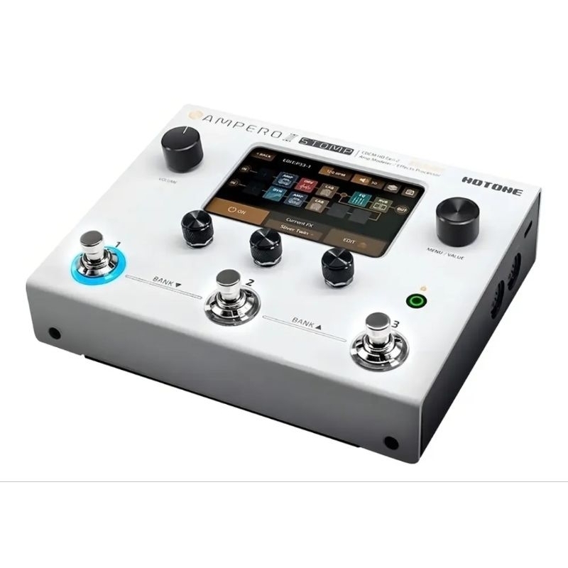 Ampero 2 Stomp Hotone MP-300 Branco Baixo e Guitarra