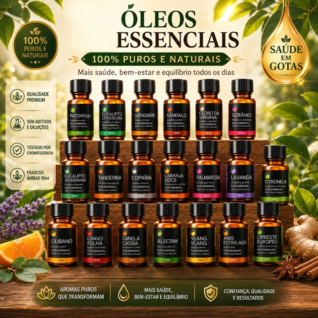 Óleo Essencial 100% Puro Importado Tropfen 10 mL - Aromaterapia Aromatizador Difusor Elétrico