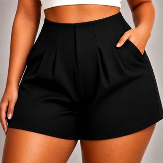 Short Alfaiataria Feminino Cintura alta Elegante