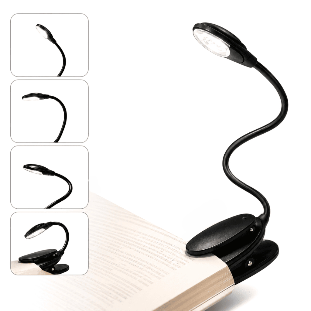 Mini Lanterna Para Ler Livros Cabeceira Abajur De Clip Flexivel Para Notebook Leitura Noturna Premium Bateria ⚡