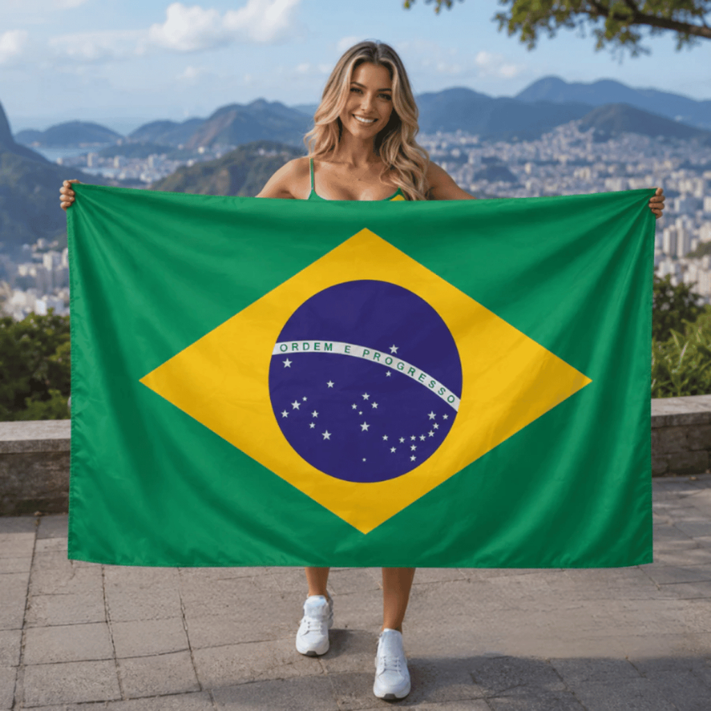 Bandeira Grande do Brasil Poliéster 140x100cm Copa do Mundo 2026