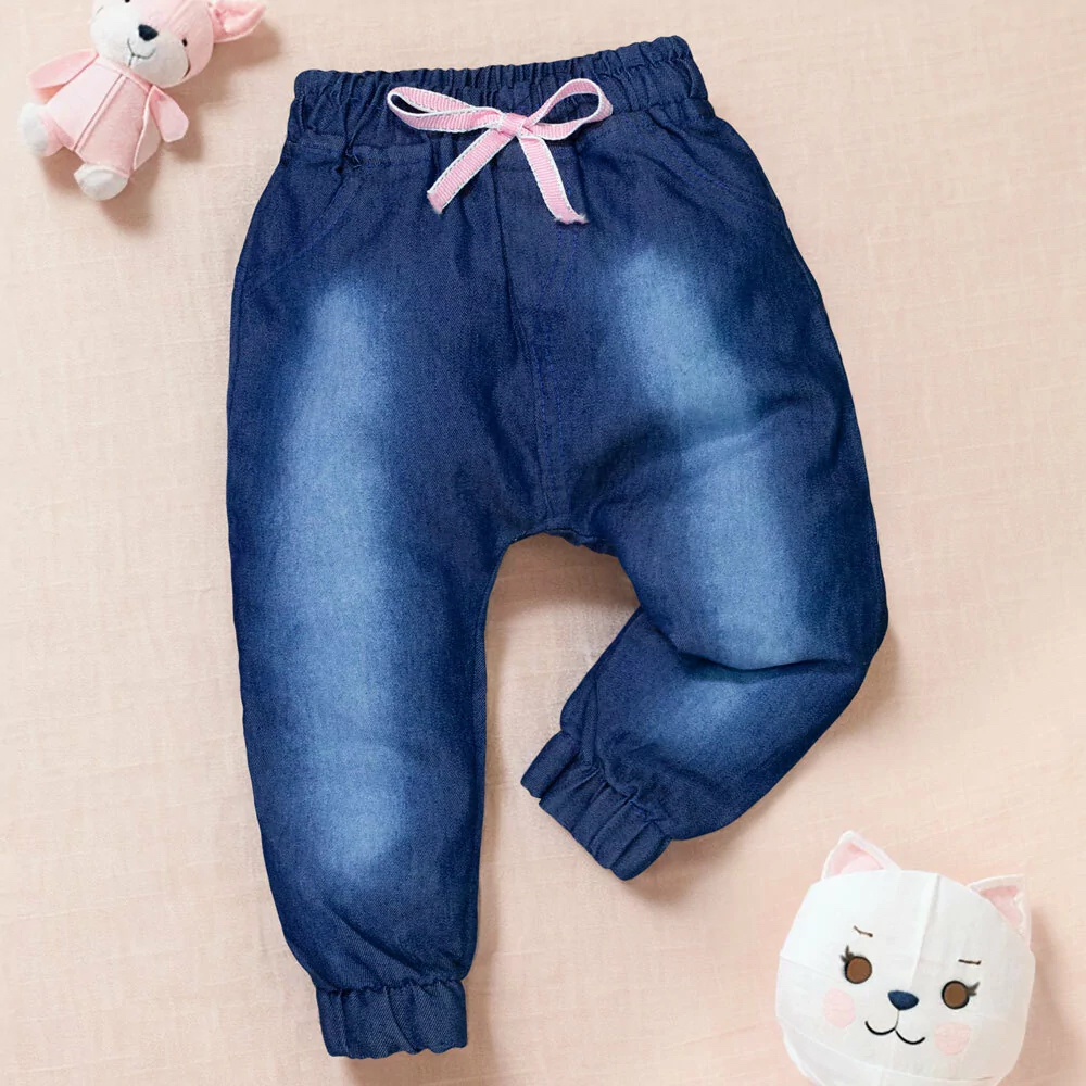 Calça Jeans Infantil Bebê Menina Jogger Saruel Confortável