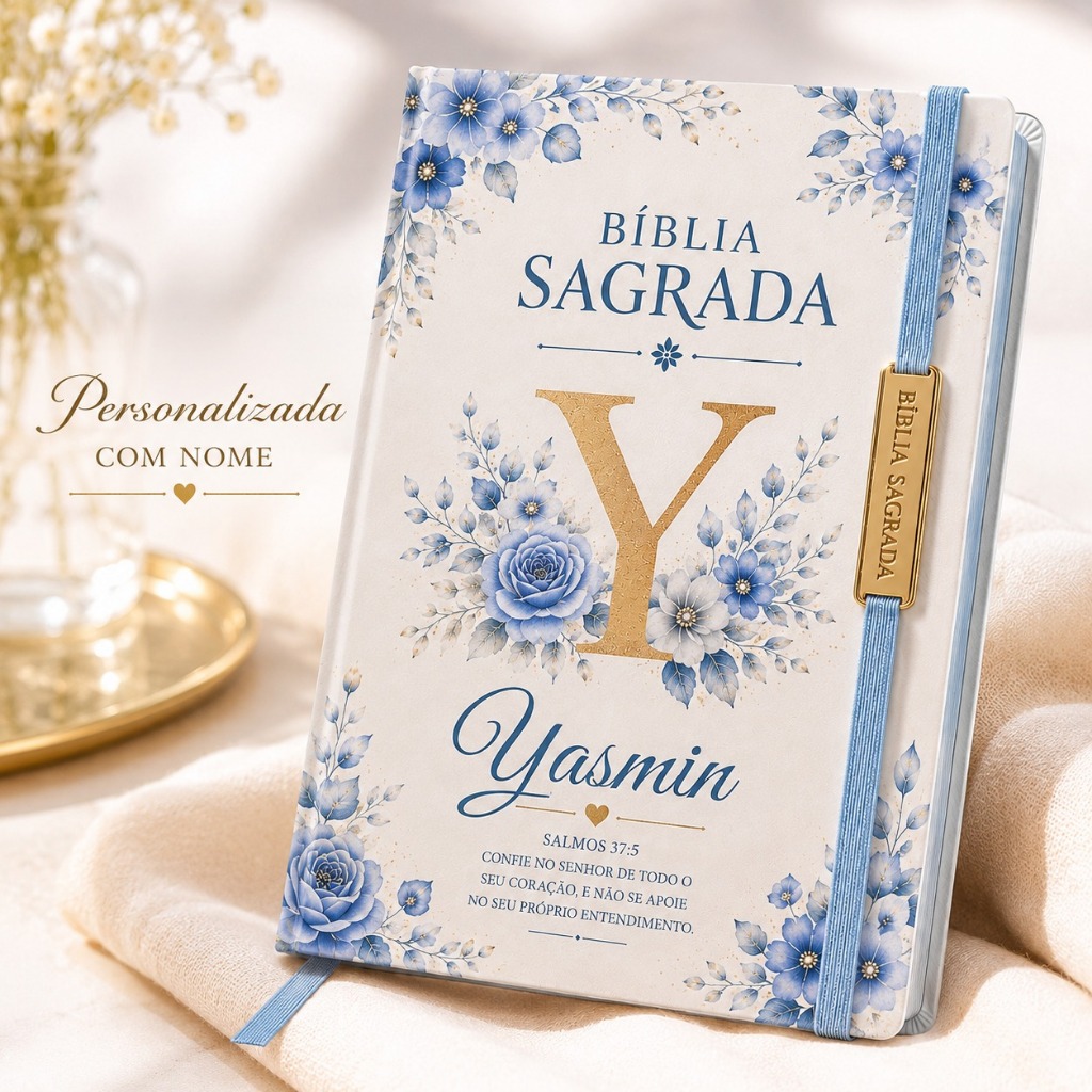 Mini Bíblia Personalizada Com Nome Feminina Masculina Compacta Luxo Presente Cristão + Brinde