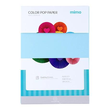 Papel Color Pop Azul Água Mimo - A4 - 180 gr - 25 unds