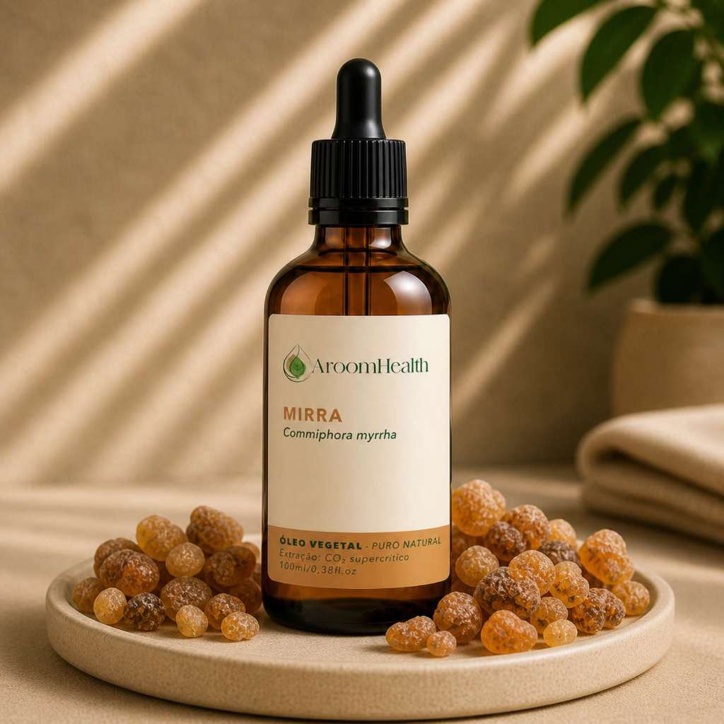 Óleo vegetal puro natural  de Mirra 100 ml Cabelo e Pele