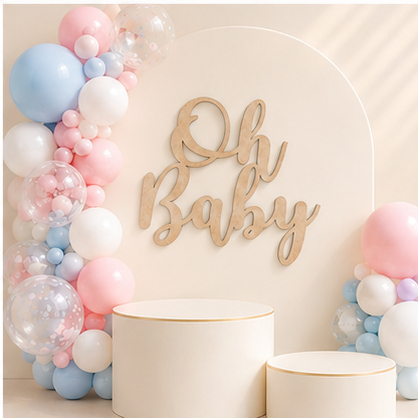 Letreiro Festa Kit com 2 Letreiros  Boy Or Girl + Oh Baby Promoção Cha Revelação e Cha de bebe