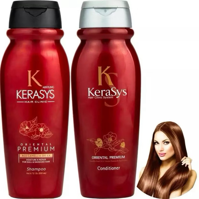 Kerasys Red Camellia Oil ORIENTAL KIT Shampoo e Condicionador Premium  200ML