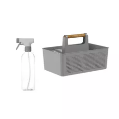 Kit Organizador Multiuso com Borrifador para Limpeza Produtos Banheiro, Cozinha e Lavanderia