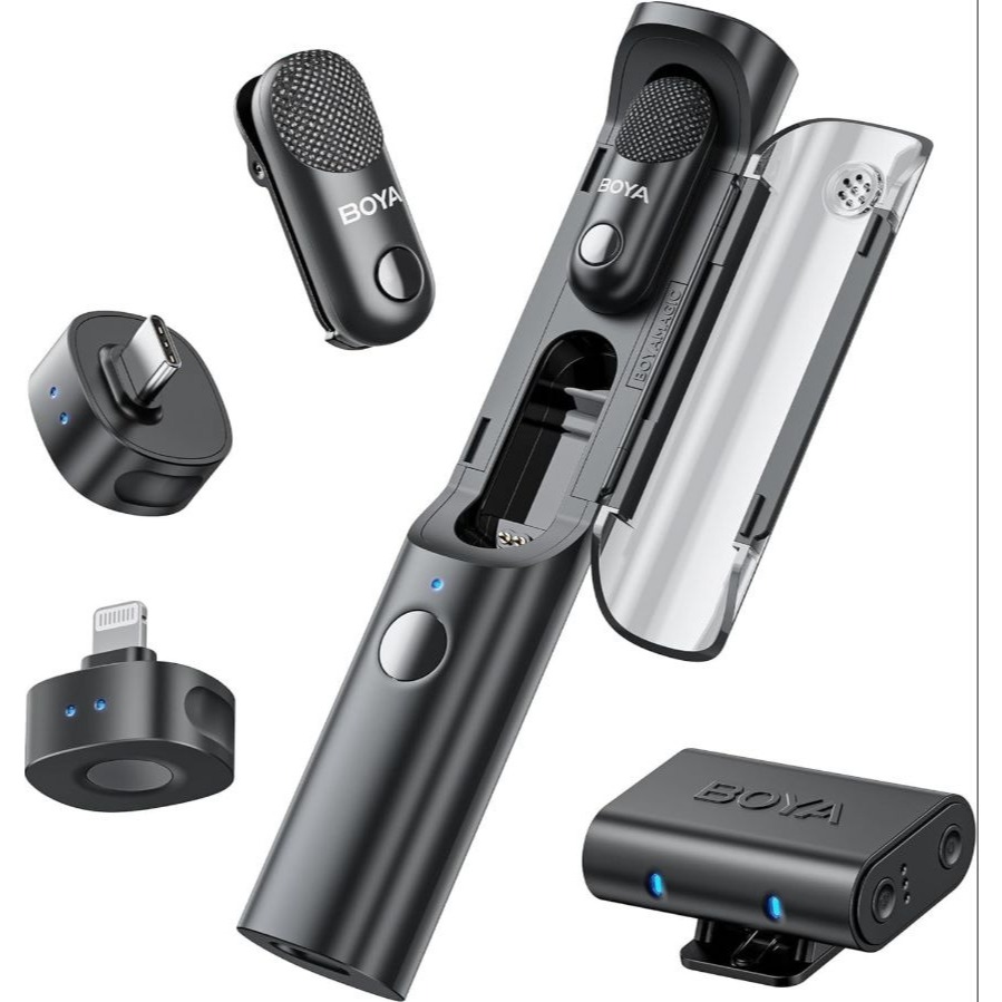 Boya Microfones Sem Fio Magic 02  Mini Para iPhone 16,17  Preto