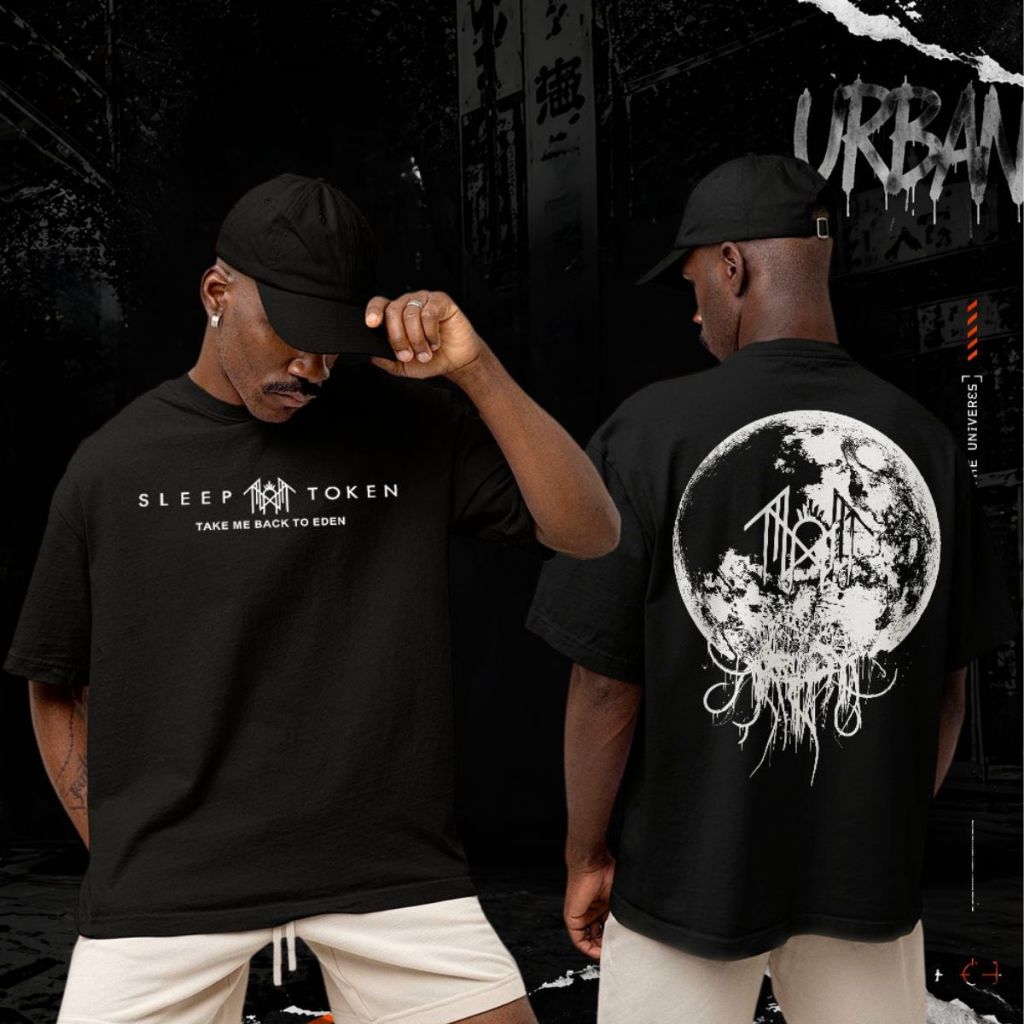 Camiseta Masculina Oversized Algodão Estampa Álbum Take Me Back To Eden Banda Rock Sleep Token