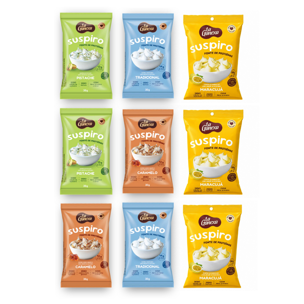 Kit 9x Suspiro Proteico 30g - La Ganexa