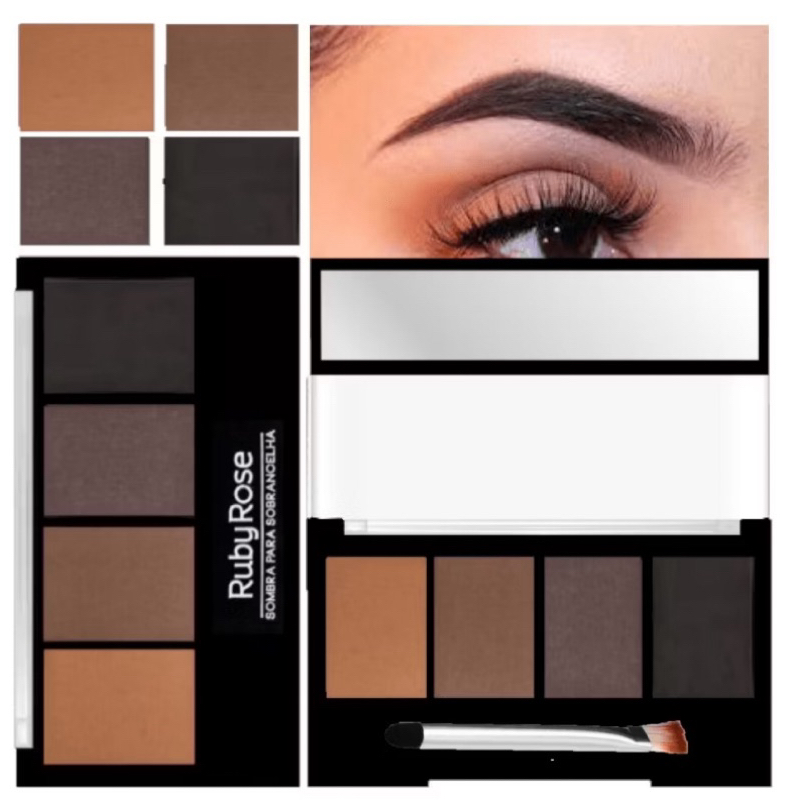 Paleta de sombra para sobrancelha Ruby Rose-Trio de sombras