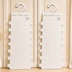 Kit com 2 Cabides Personalizados Porta Laços Infantil para Organização em MDF Branco 3mm