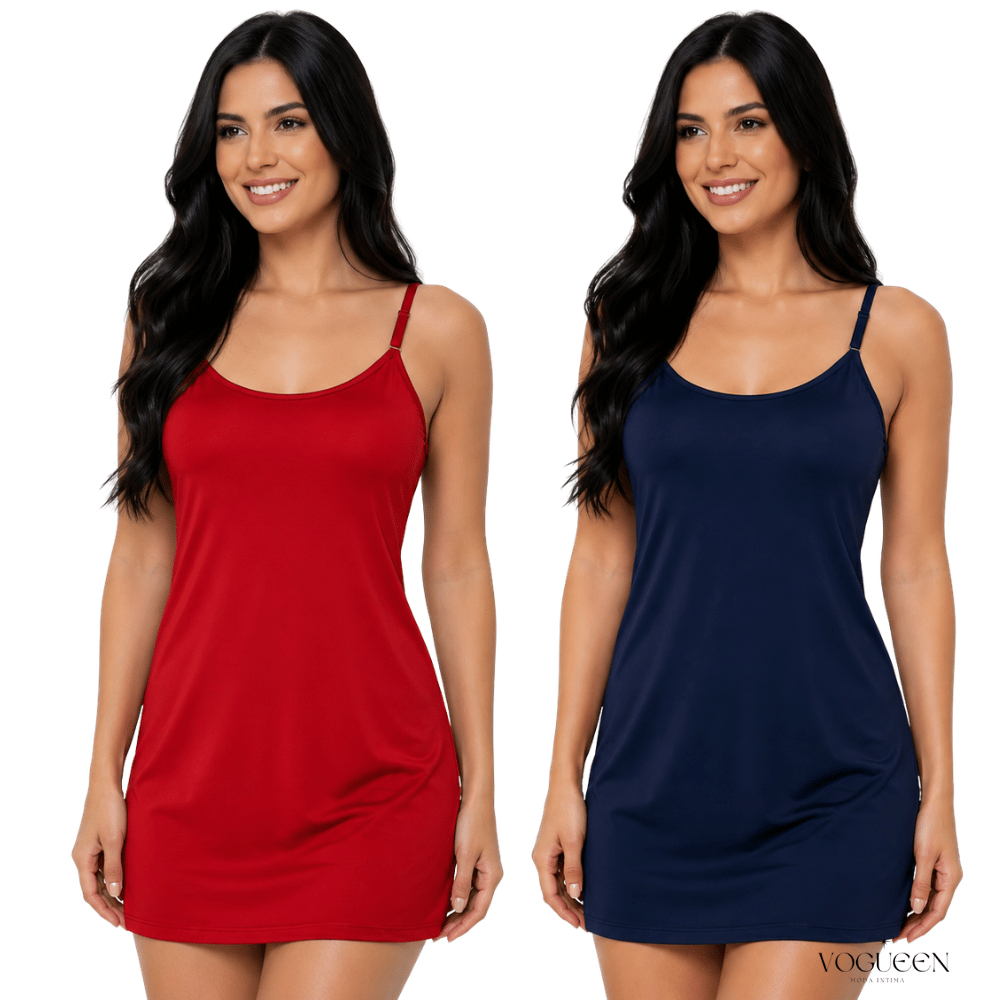 Kit 2 Camisolas de Alcinha Feminina Pijama Sexy Sensual Lingerie Conforto Linha Noite sem Bojo