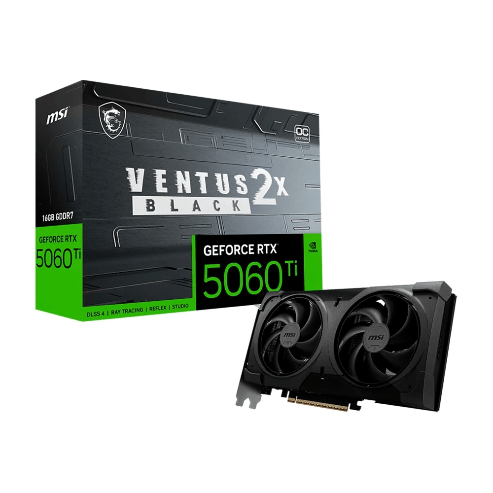 Placa De Vídeo RTX 5060 Ti 16GB GDDR7 MSI Ventus 2X OC Black