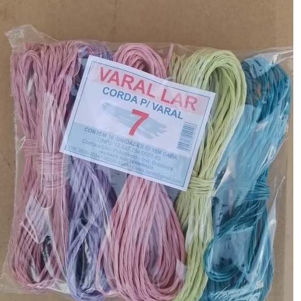 Kit com 10 cordinha de varal n°7 com 10 metros cada | corda de varal