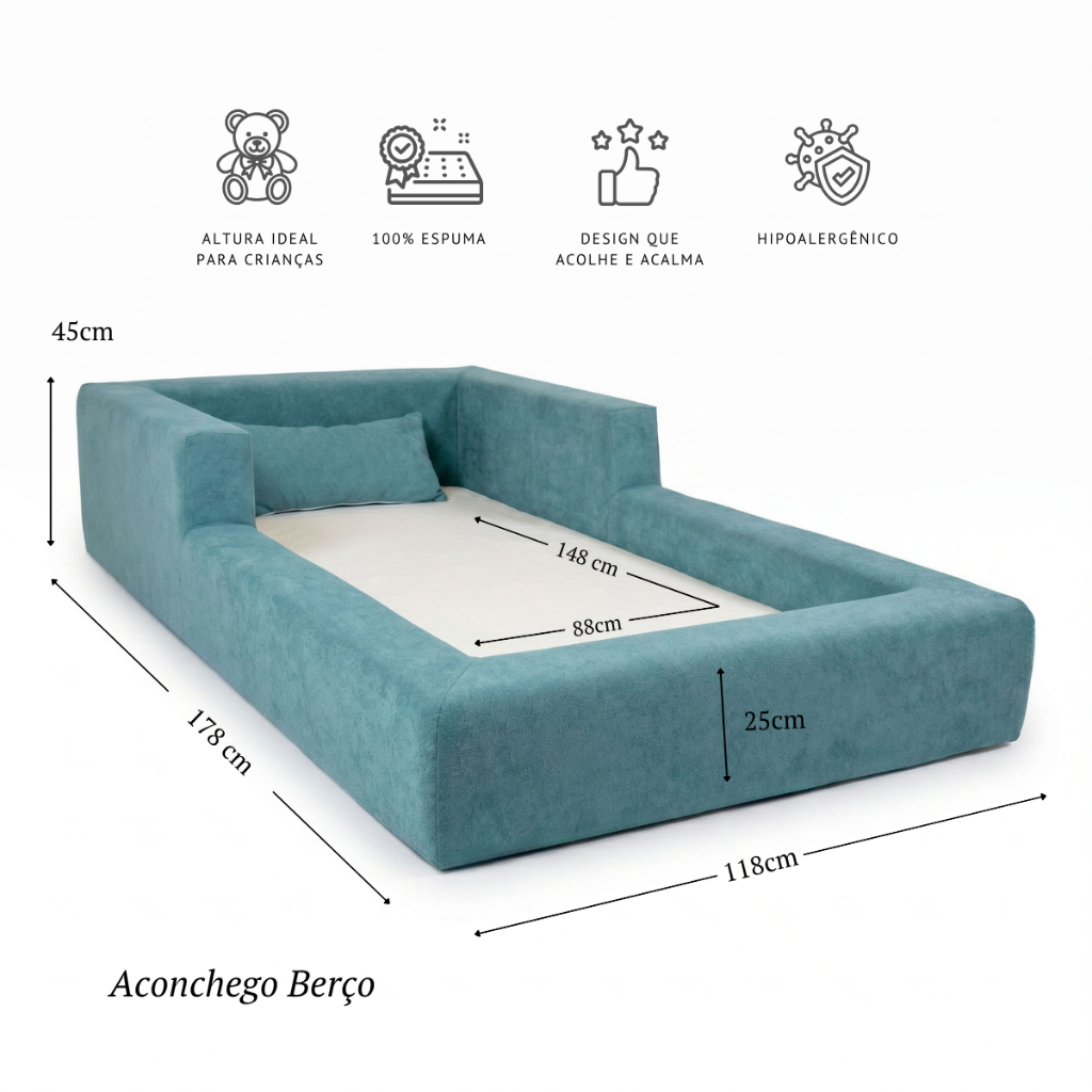 Cama Montessoriana Berço Aconchego 100% Espuma Keiko · foto 2