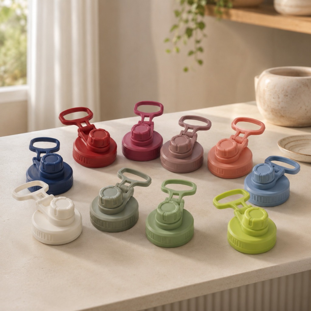Kit Tampas Universal com Alça Ergonômica para Garrafa Vedação Reforçada Leve Resiste Diversas Cores