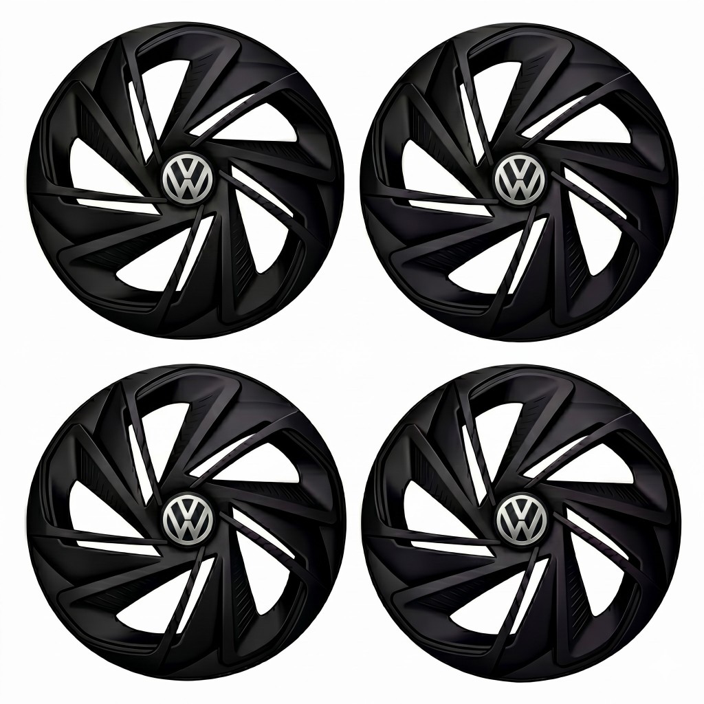 Jogo Calota Nitro VW Preto Fosco Spacefox Santana Saveiro Spacecross Golf Polo Up Virtus