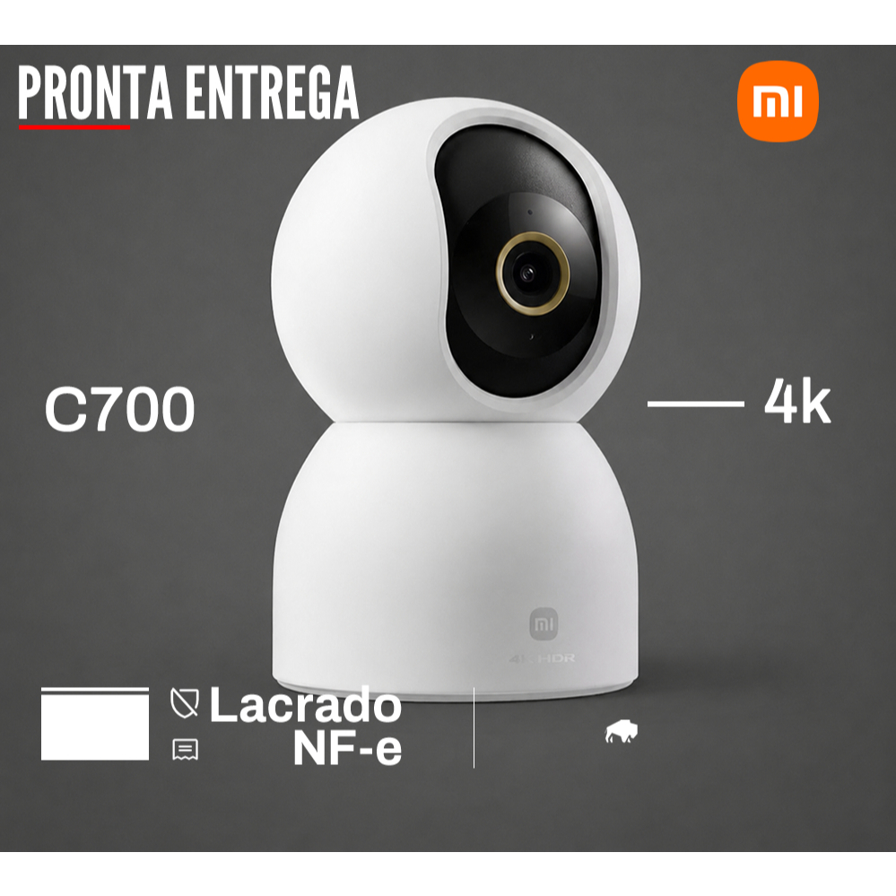 Câmera Smart Xiaomi C701 4K ultra-HD IA chip night vision