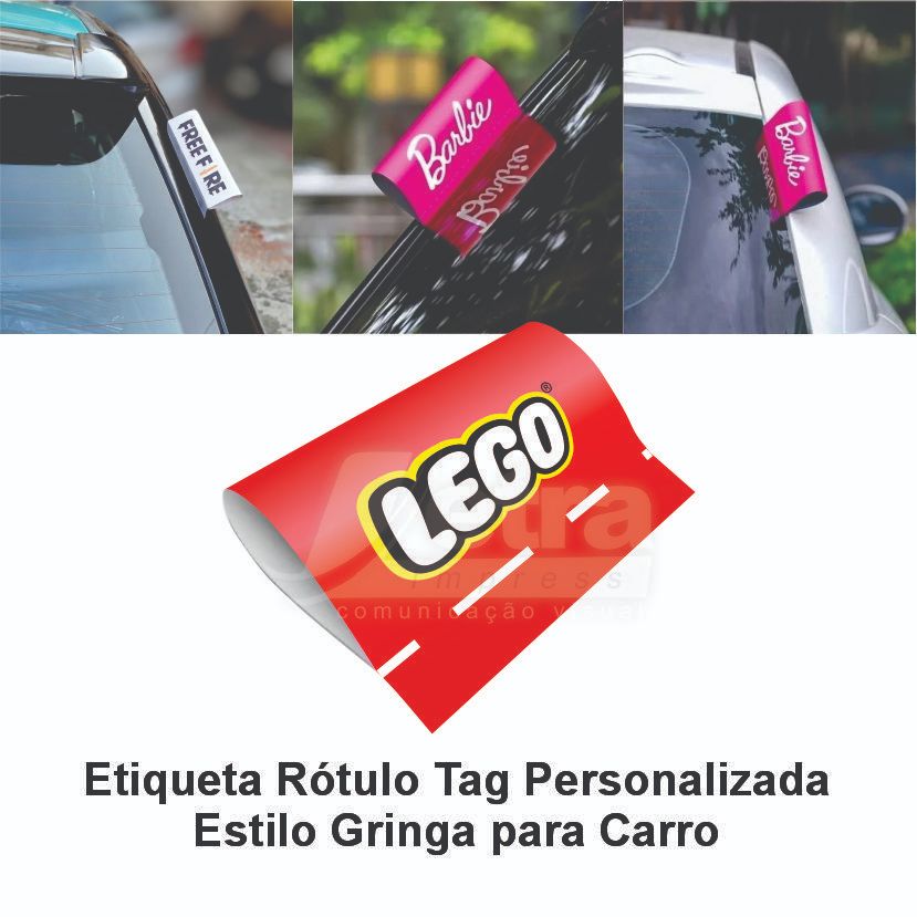 Etiqueta Rótulo/ Etiqueta Lavagem Lego de Lona Tag Personalizada Estilo Gringa para Carro/ Tag Car