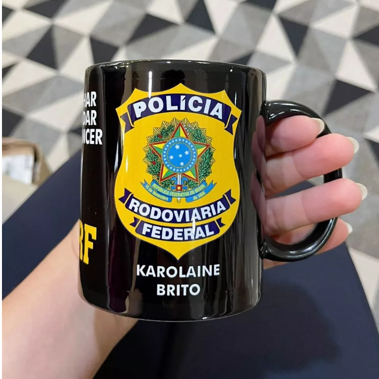 Caneca Porcelana com seu nome - Polícia Rodoviária Federal PRF — imagem 2 de 2