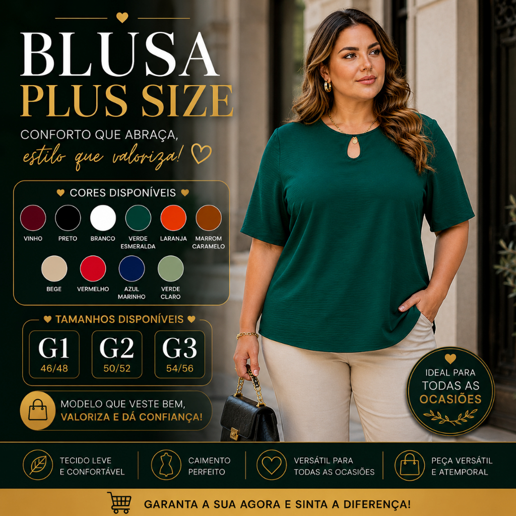 blusa feminina plus size estilosa elegante chic pronta entrega