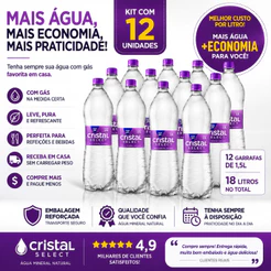 Cristal Select Àgua com Gás 1,5lt Fardo com 6 Unidades