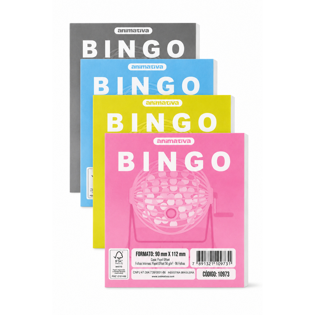 Cartela de Bingo 96 Folhas Free- Cartelas Bingo Free Jornal C/ 96 Fls