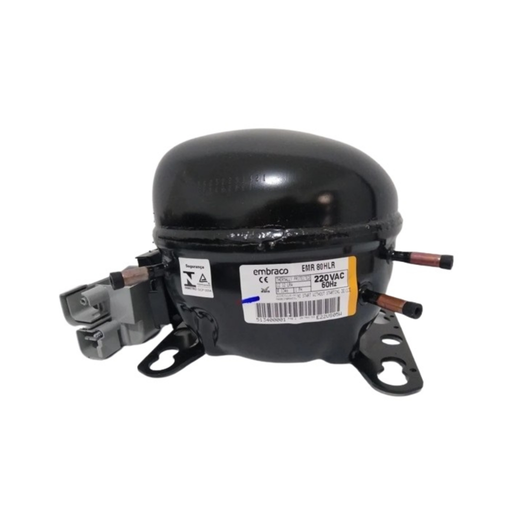COMPRESSOR 1/4+ HP HERMETICO R134A 220V 1F EMR80HLR EMBRACO