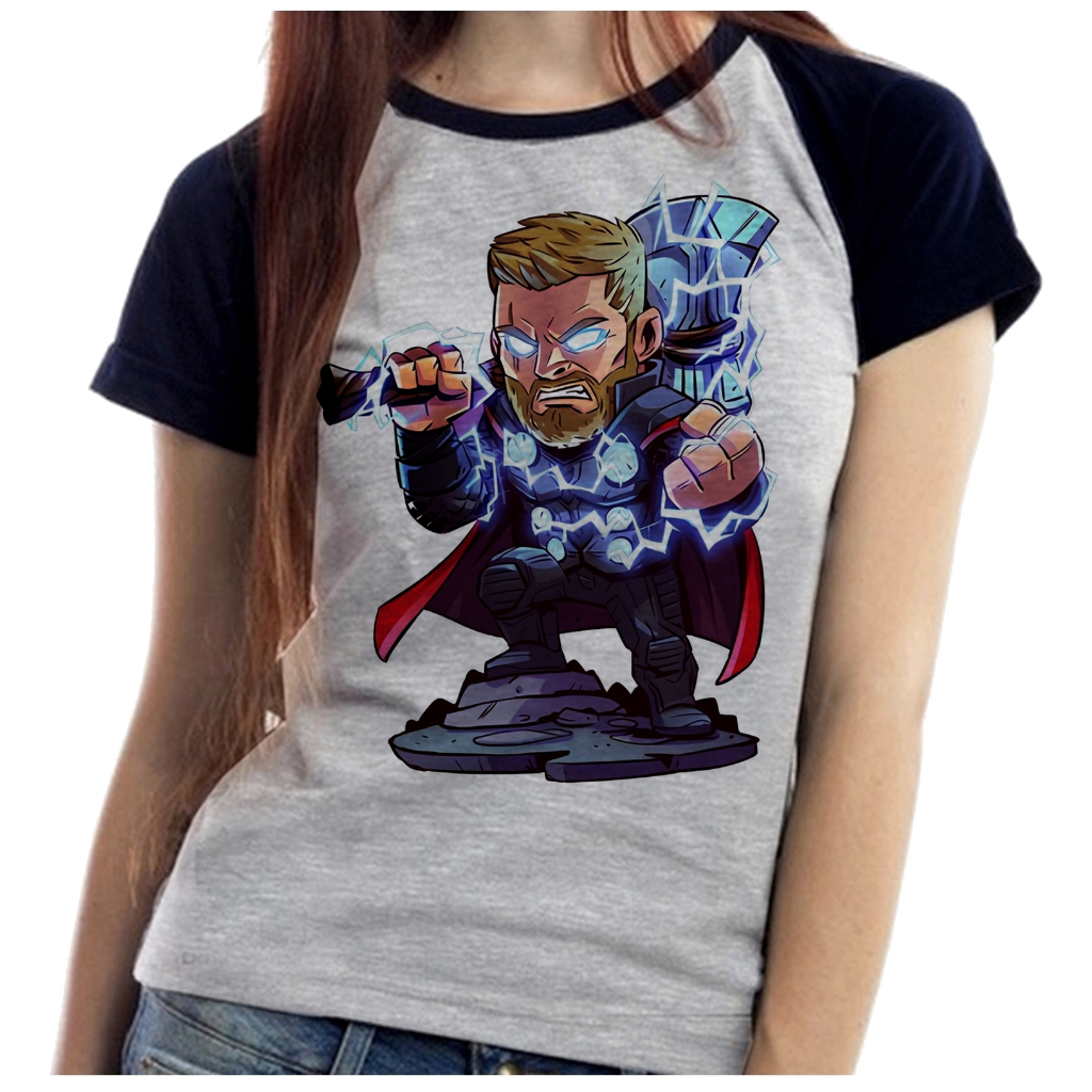Baby Look Blusa Feminina ou Camiseta Unissex thor martelo vingadores hero
