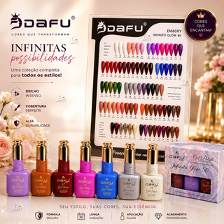 Nova Coleção Esmaltes em Gel Dafu Infinito Glow 80 Cores Alta Pigmentação Sem Hema Sem TP…