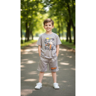 🔥 Conjunto Infantil Naruto Menino Camiseta e Short Anime