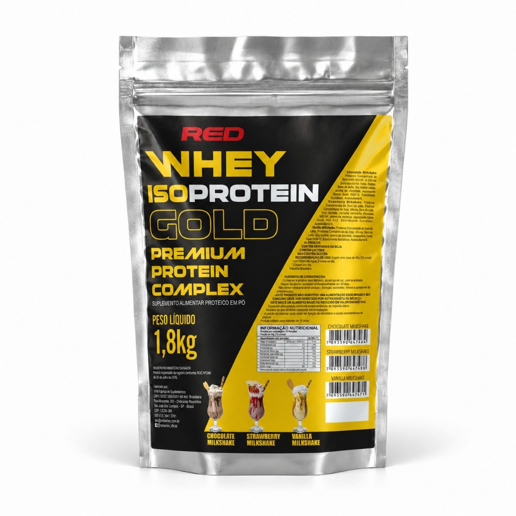 Whey Isoprotein Gold 2kg Refil - Red Series - Whey Protein Isolado e Concentrado - Envio Imediato!